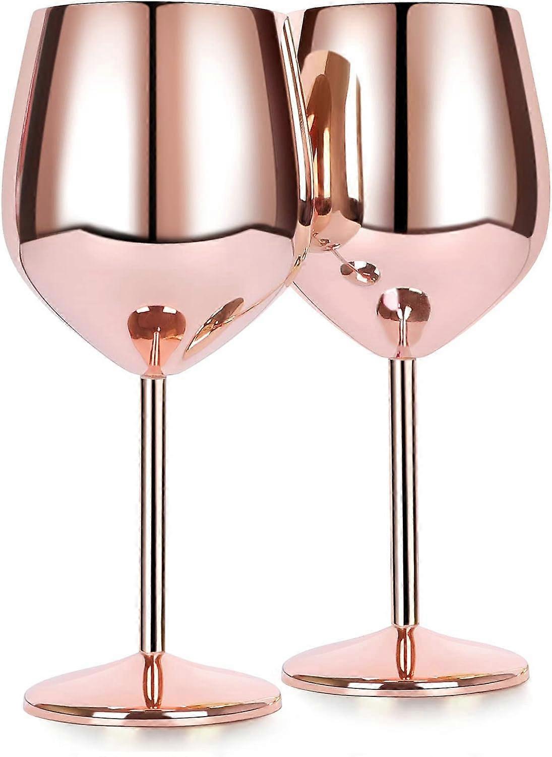 Rustfritt stål vinglass - 350ml Champagne Goblets (Rose Gold)