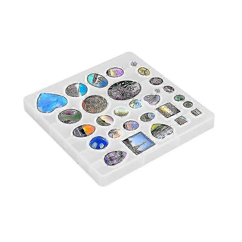 31pcs 5 Styles Pendant Trays Round Square Heart Oval Teardrop Jewelry Casting Molds