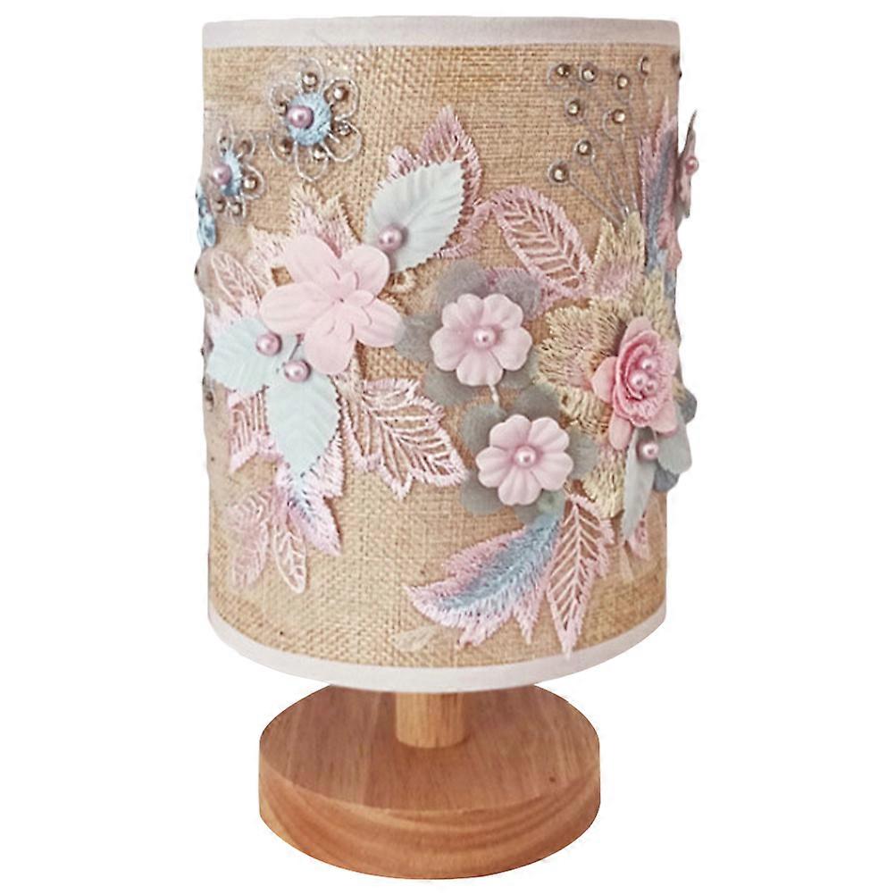 Table Lamp 3d Cloth Lampshade Bedside Table Light Usb Powered Nightstand Light