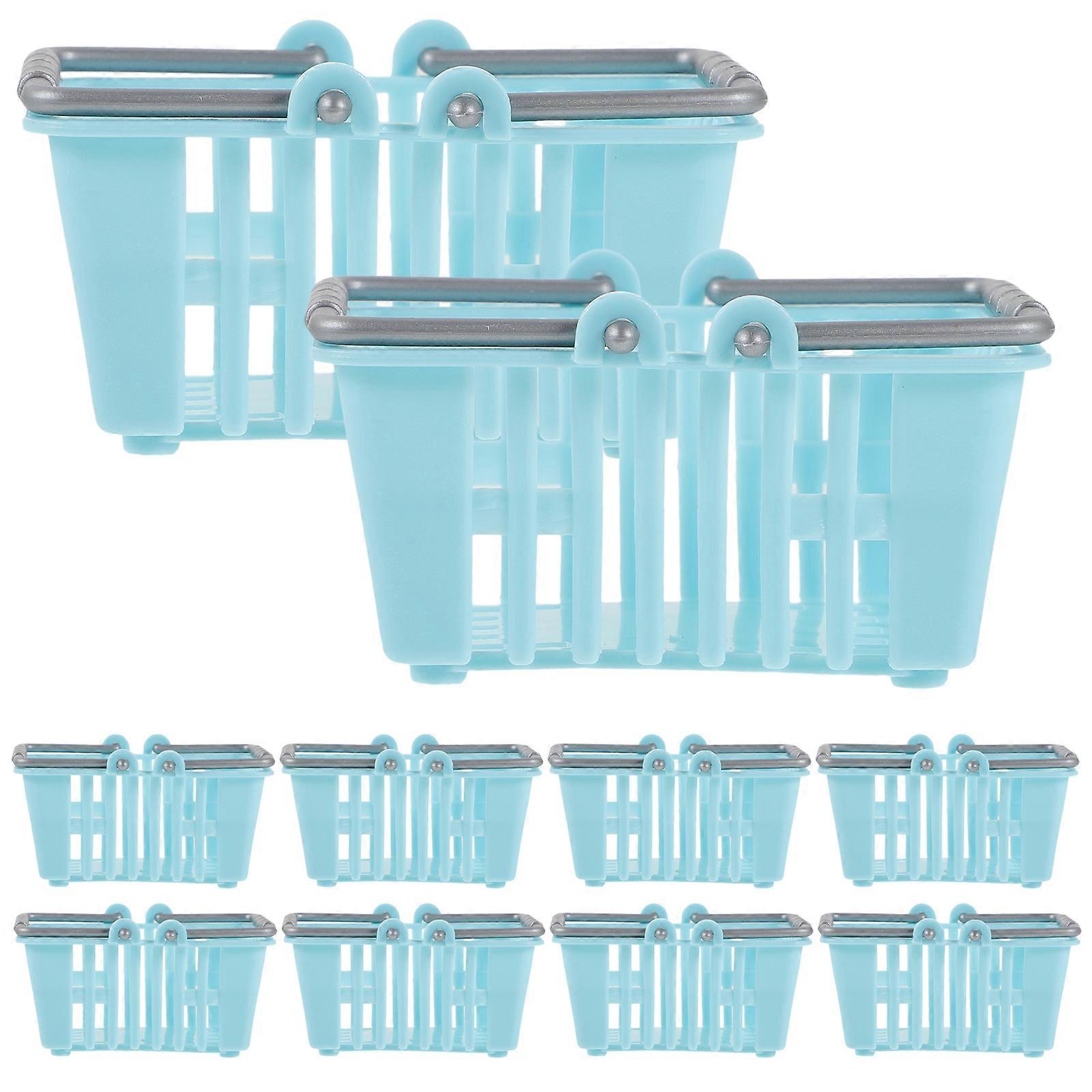 10pcs Compact Handheld Basket Kids Use Mini Shopping Basket Multi-functional Mini Plastic Basket