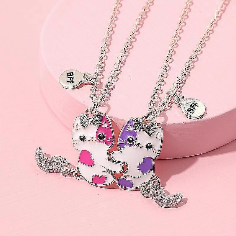 2pcs/set Cartoon Cat Shape Pendant Chain