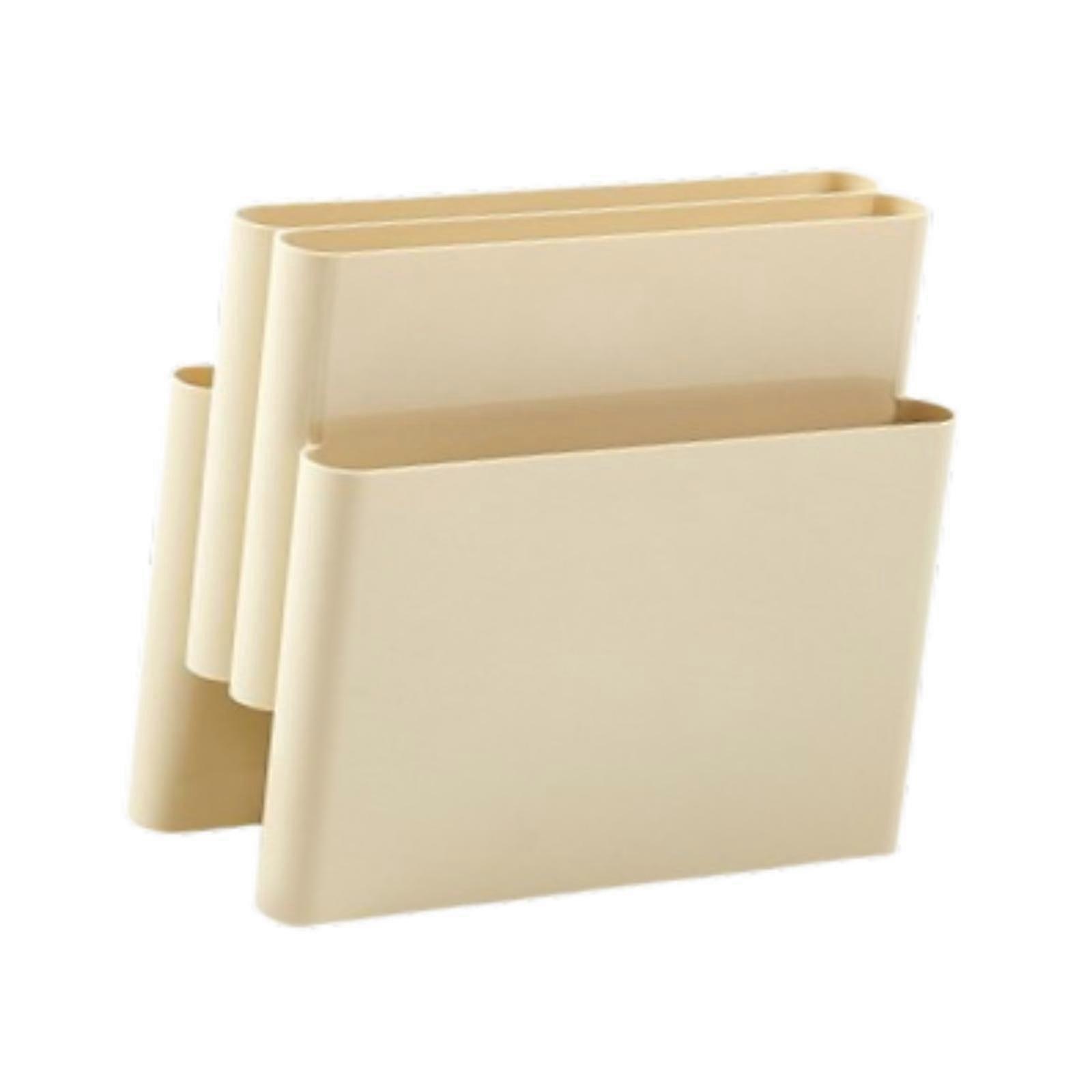 Desktop Storage Organizer Geometric Design Bookends for Study Home Workspace White