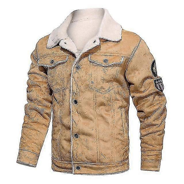 פו ז'קט גברים מעילי בומבר קשמיר חמים עבים בגדי גברים צווארון פרווה מעיל מעיל מעיל רוח