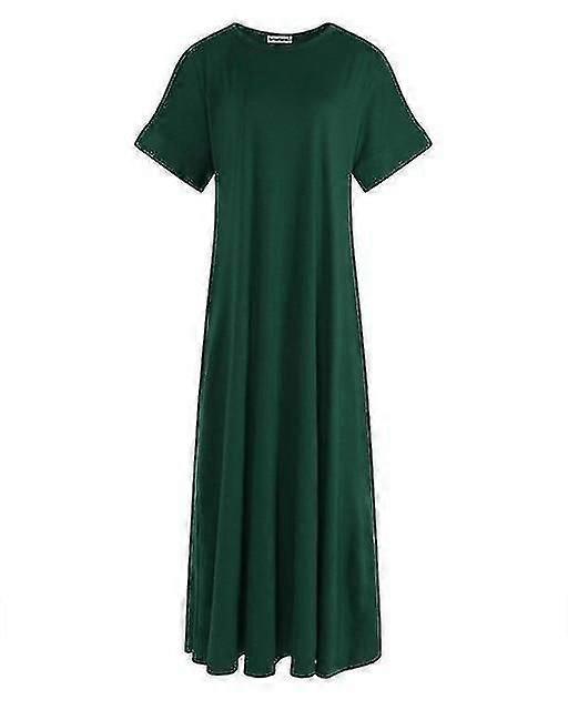 solid runde halvermet maxi kjole