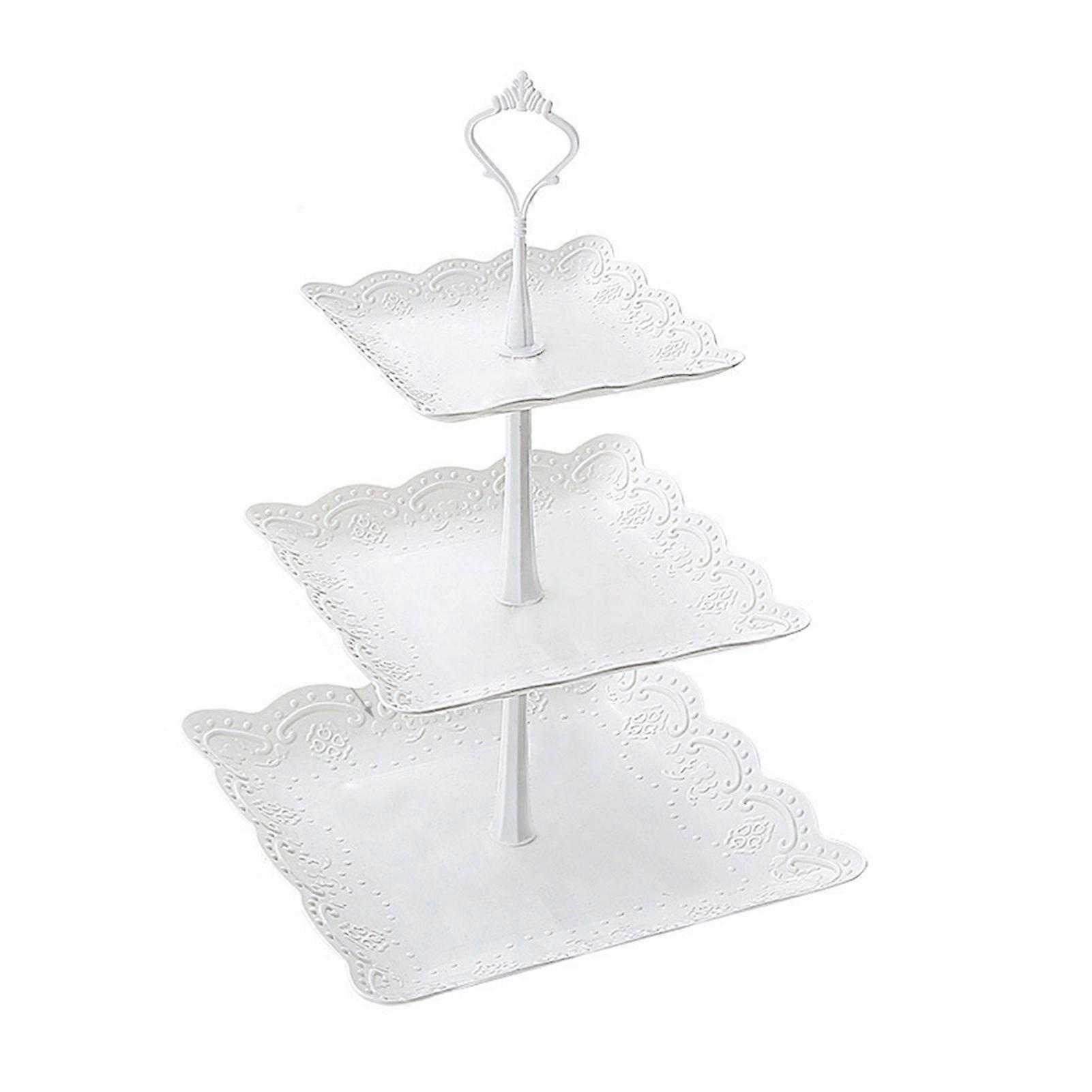 Cupcake Stand Tower Dessert Display Stand Three-Tiers Design BPA Free Easy Assembly Wedding Party Cake Tiered Serving Tray
