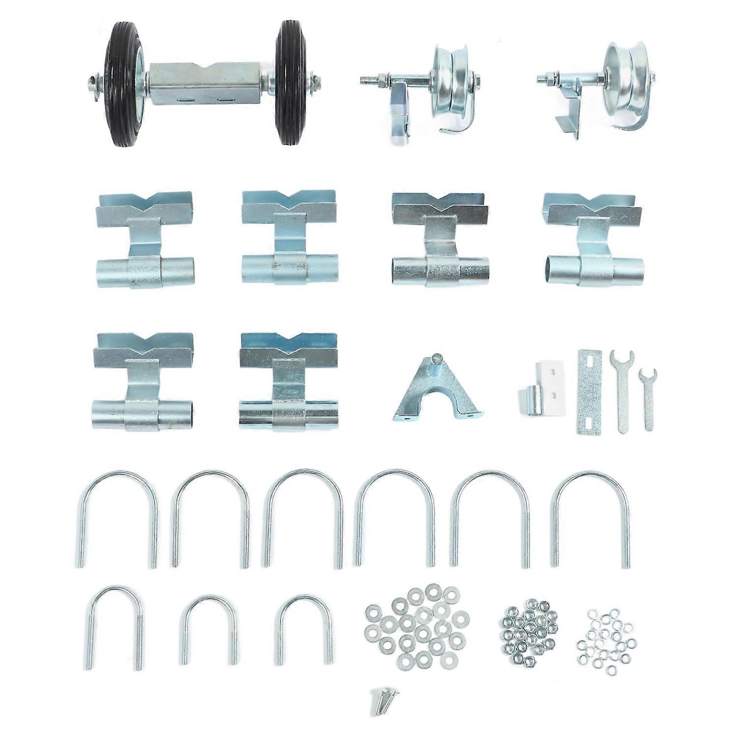 Rolling Chain Link Gate Wheel Kit Yard Gate Wheel Rut Runner Set for Farm Grass Land