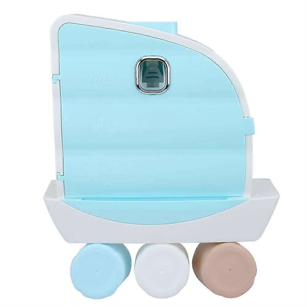 Multi-functional Bathroom Wall Mounted Toothbrush Holder Storage Rack Organizer Blue