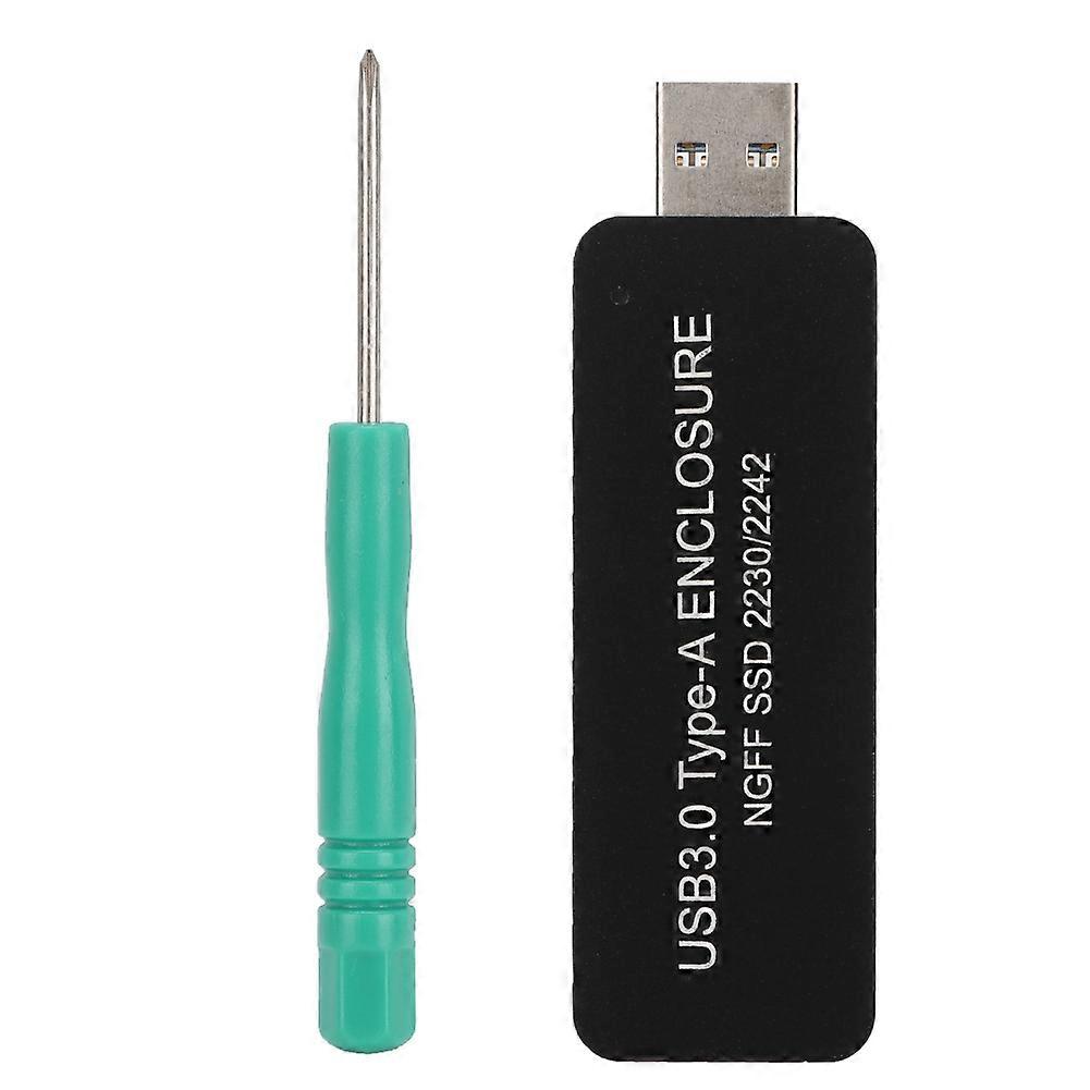 Portable U Disk Type Telescopic USB3.0 Interface External M.2 NGFF SSD Enclosure(Black)