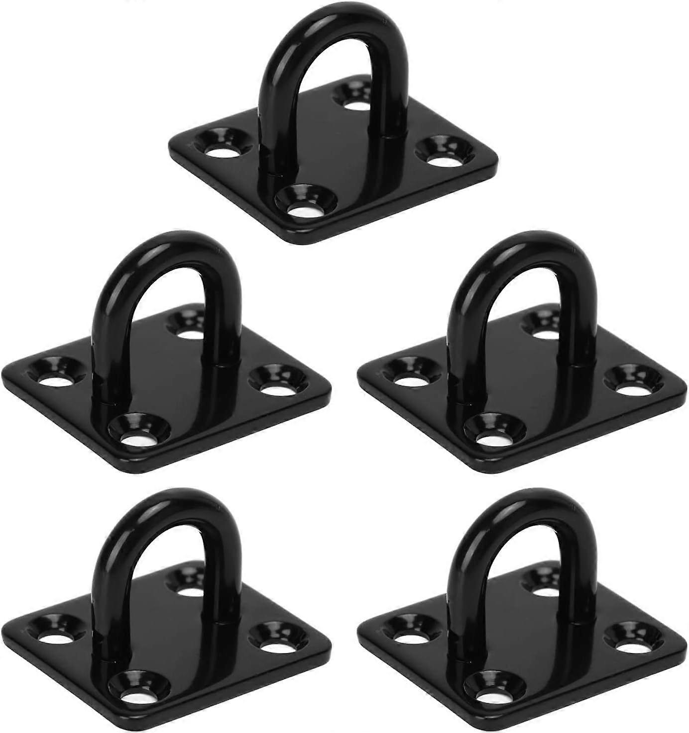 5pcs Thickened Reinforced Wearing Eye Plate Fastening Buckle Black