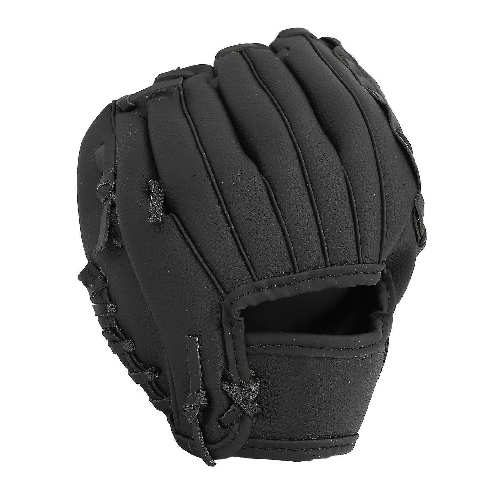 Basebollhandske Ergonomisk PU läder Baseball Vantar Mjukhet Professionell Baseball Fielding Handske Softball Vantar för ungdom Vuxen 10,5 tum svart