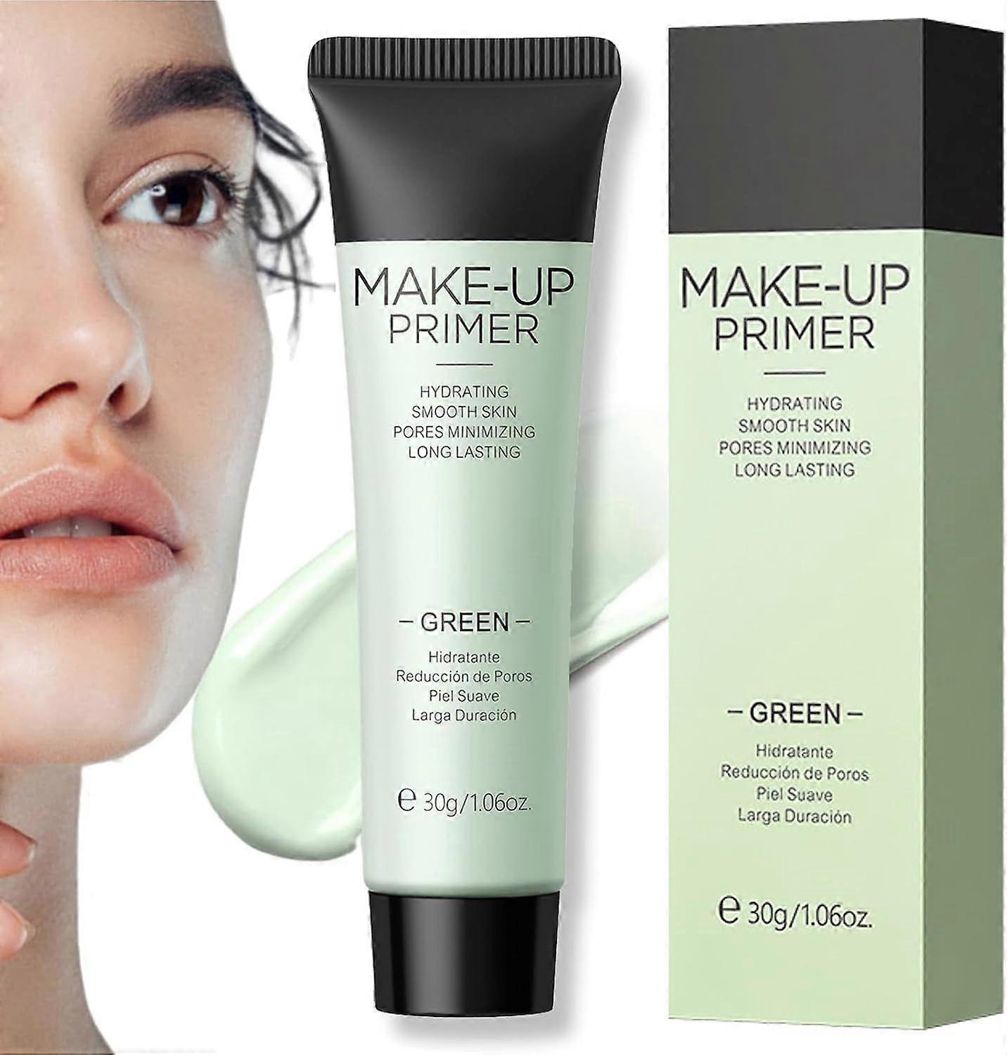 Hydrating Green Color Corrector Primer for Red & Blemished Skin - Anti-Redness Face Primer, Balance Skin Tone, Pore Minimizer, Vegan & Long-Lasting Gr