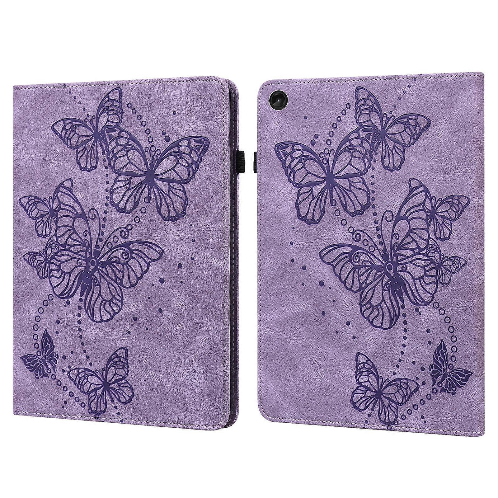 For Lenovo Tab M10 3rd Gen Embossed Butterfly Pattern Leather Tablet Case