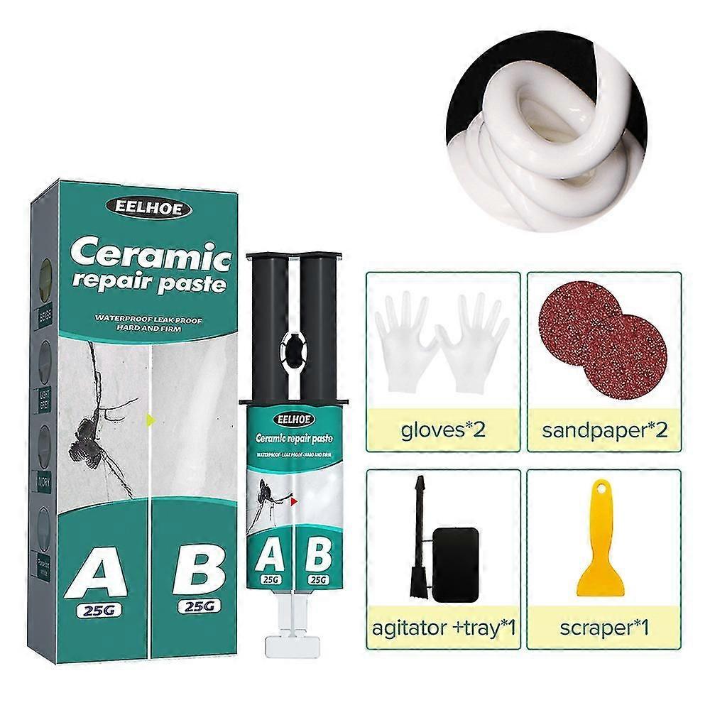 Ceramic Glue Adhesive Tile Repairs Paste Kit With Scraper And Stirring Tools