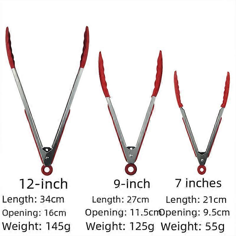 Clipe de churrasco para churrasco 9 polegadas conjunto de aço inoxidável silicone clipe de comida clipe de comida