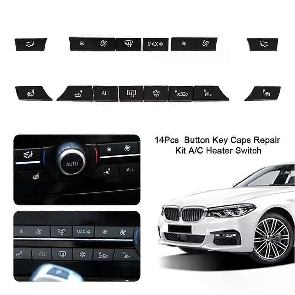 14Pcs Car Air Conditioning Control Switch Buttons Protective Caps AC Switch Panel Repair Switch Button Kit For BMW 5/6/7