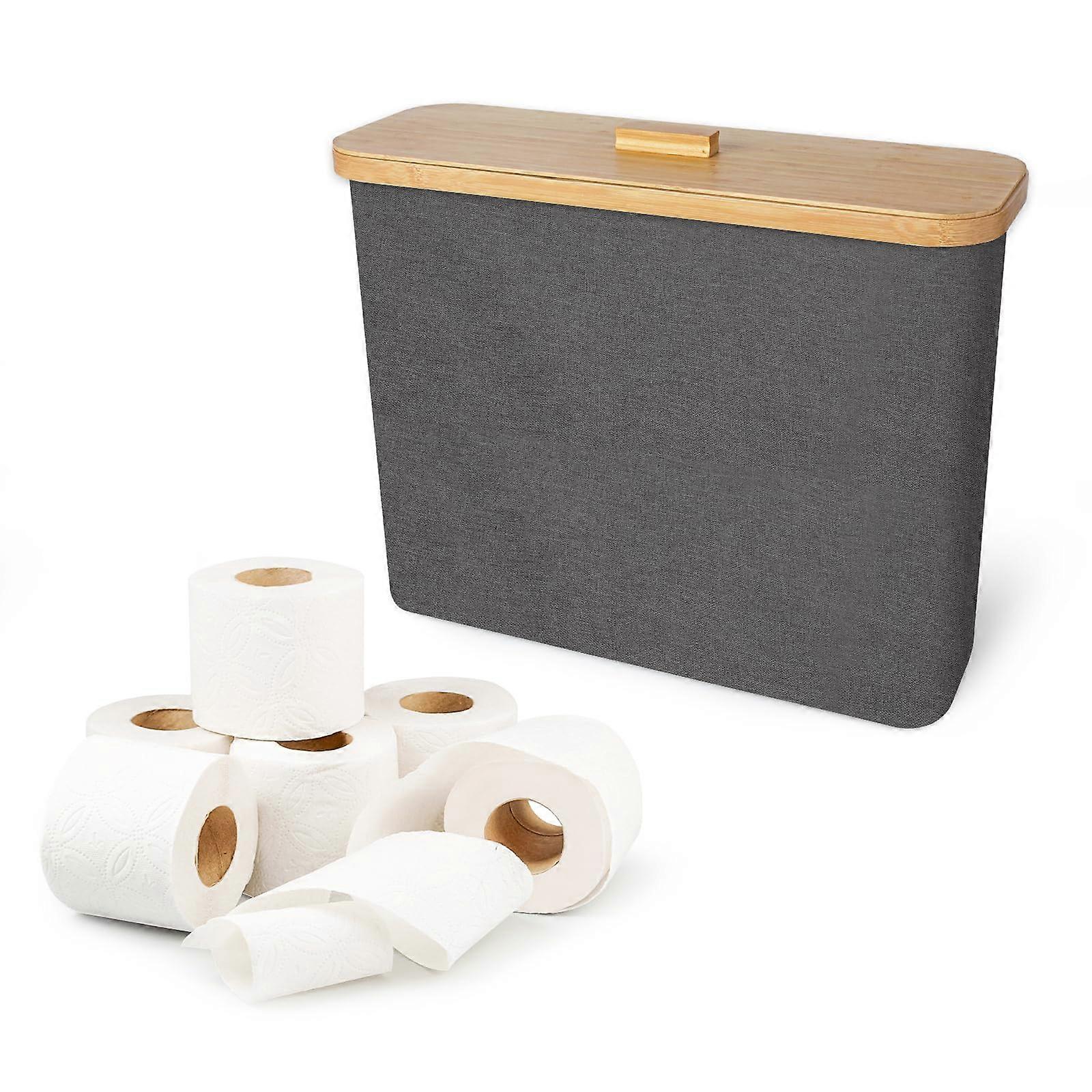 Bamboo toilet paper storage basket