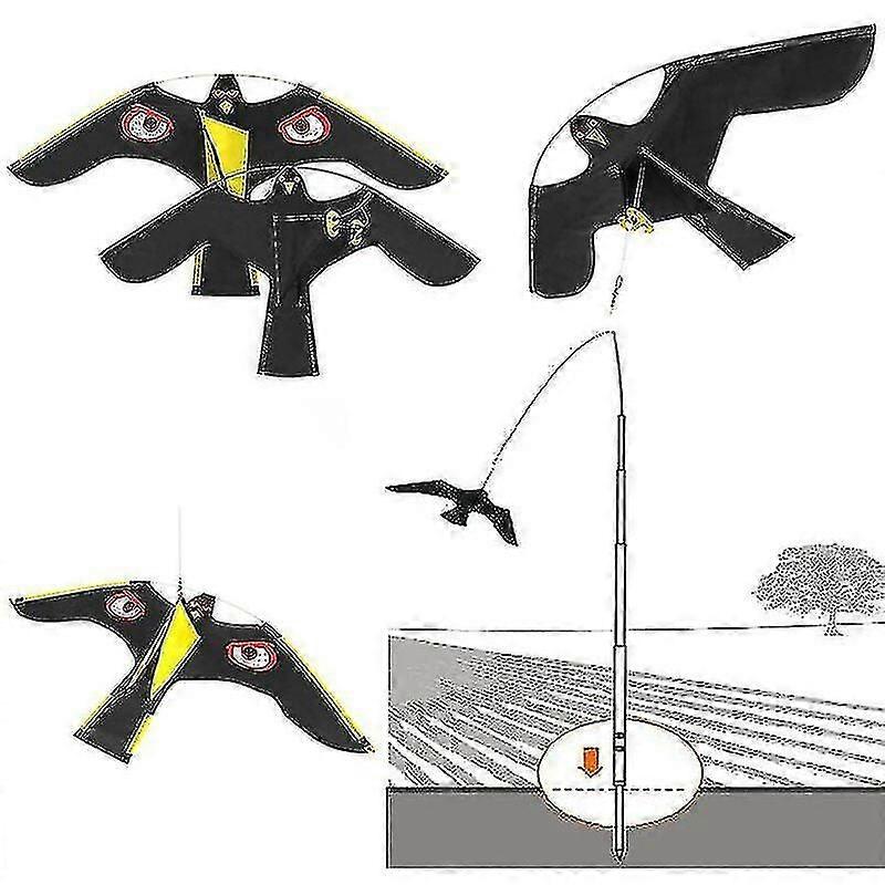 (excluding poles)Thsinde Birds Scarer Repeller Flying Hawk Kite compatible Garden Scarecrow Yard Home Decoration 1pcs A_Gift Of G