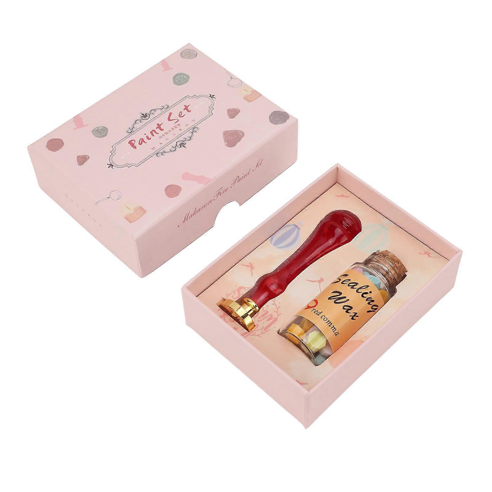 Sealing Wax Stamp Unique Pattern Easy Operation Widely Used Durable Material Wax Seal Stamp Kit for Envelop Card Making Red