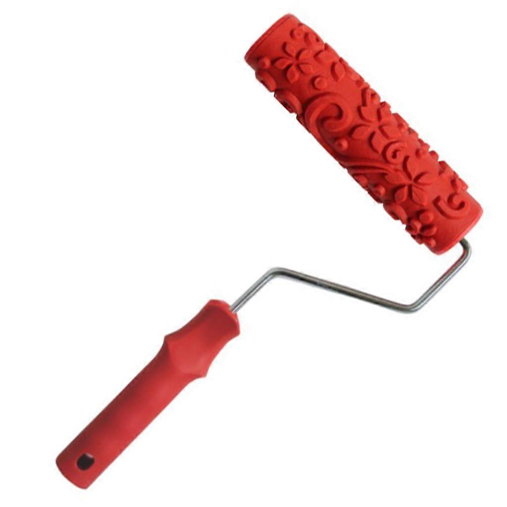 Wytłaczany wzór kwiatowy 7 "wałek malarski DIY szablon tekstury ściany z uchwytem # 1