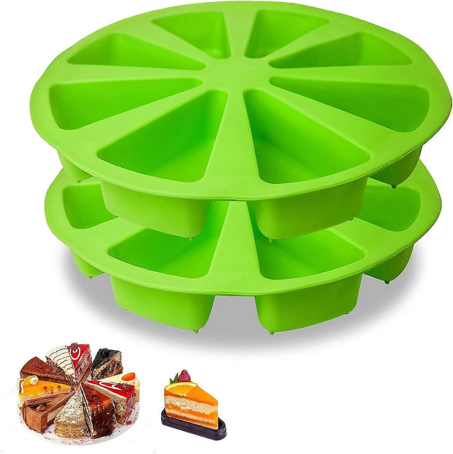 2 Pcs Silicone Cake Scone Pan, Triângulo 8 Cavity Pizza Cake Pan, Diâmetro interno 4 polegadas Cake Pan