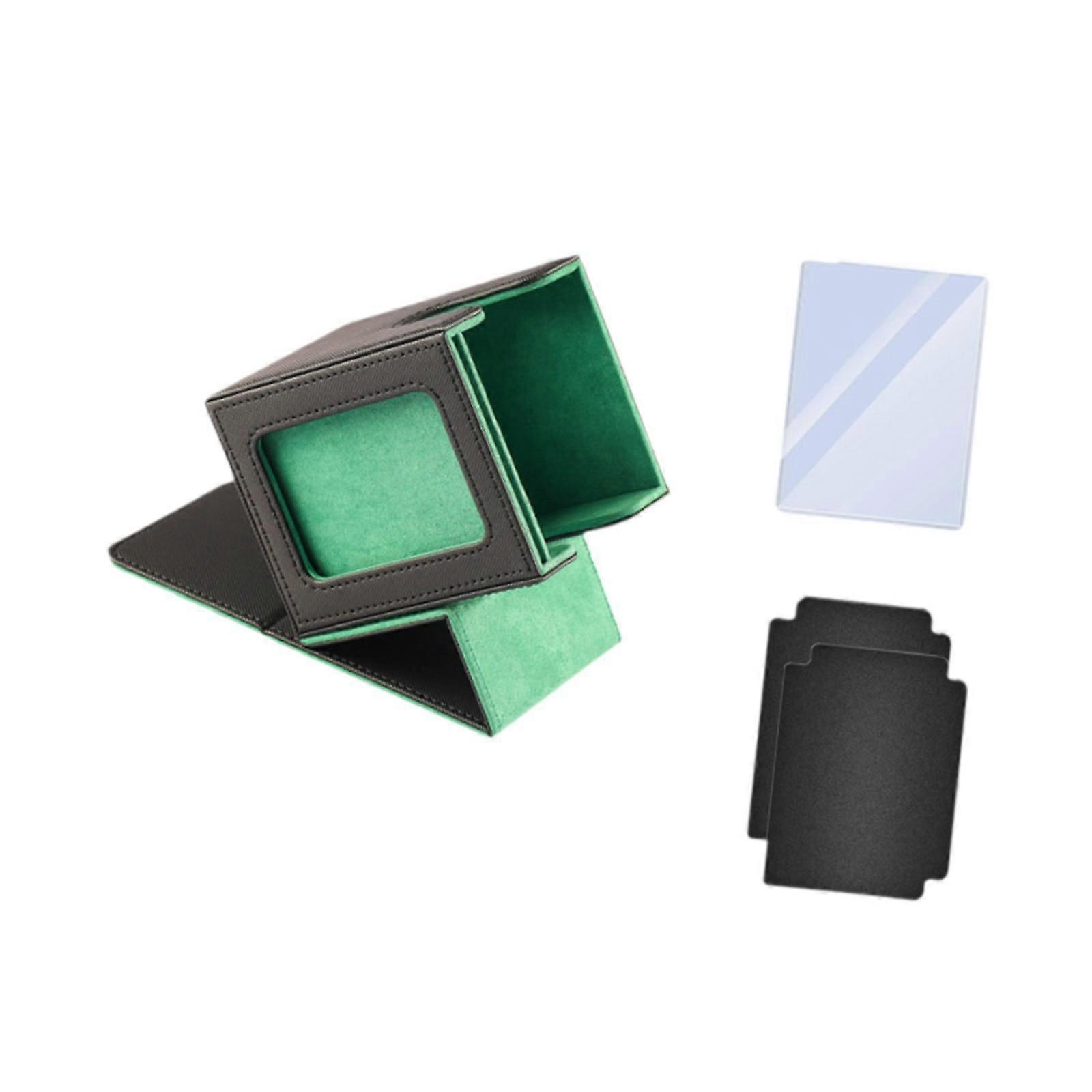 بطاقة لعبة صندوق سطح السفينة حامل بطاقة ألعاب قوي ل 100+ بطاقة صندوق تخزين بطاقة أخضر