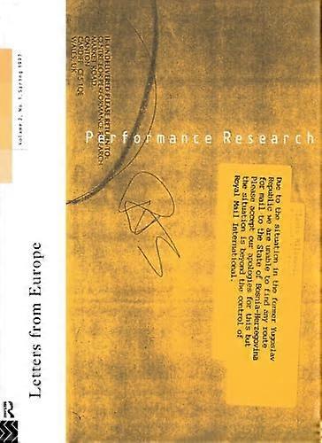 Performance Research: Letters from Europe