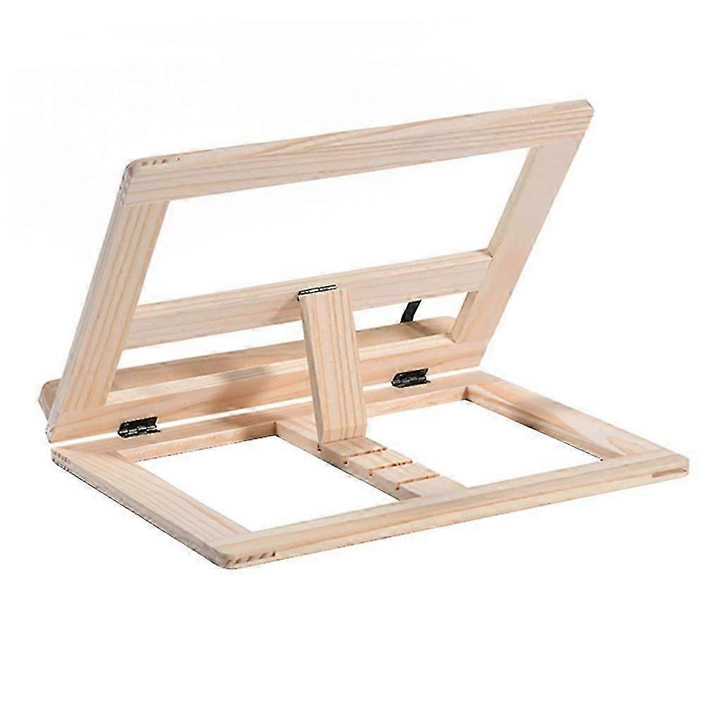 1pc Student Reading Rack Wooden Reading Holder Desktop Book Stand (wood Color)
