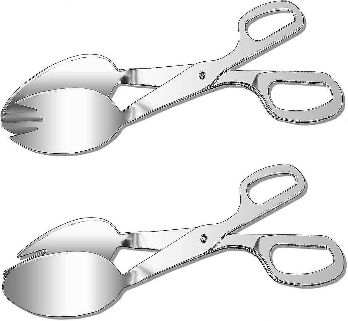 2pcs Inoxidável Aço Tongs, Pinças de tesoura espessa, para cozinhar, 10 polegadas
