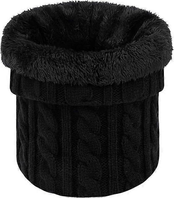 أزياء للجنسين الشتاء الرقبة أكثر دفئا الحرارية المبطنة اللانهاية محبوك وشاح سنود للرجال والنساء سميكة صامد للرياح والغبار (أسود)