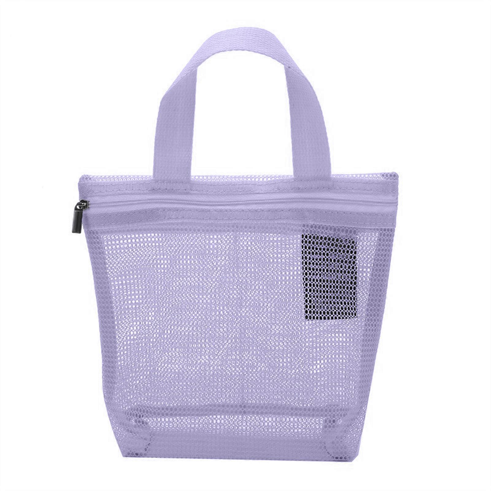 Multipurpose Mesh Shower Organizers Bag Portable for Storing Toiletries In Gyms Dorm Rooms and Campsites Daily Use Purple