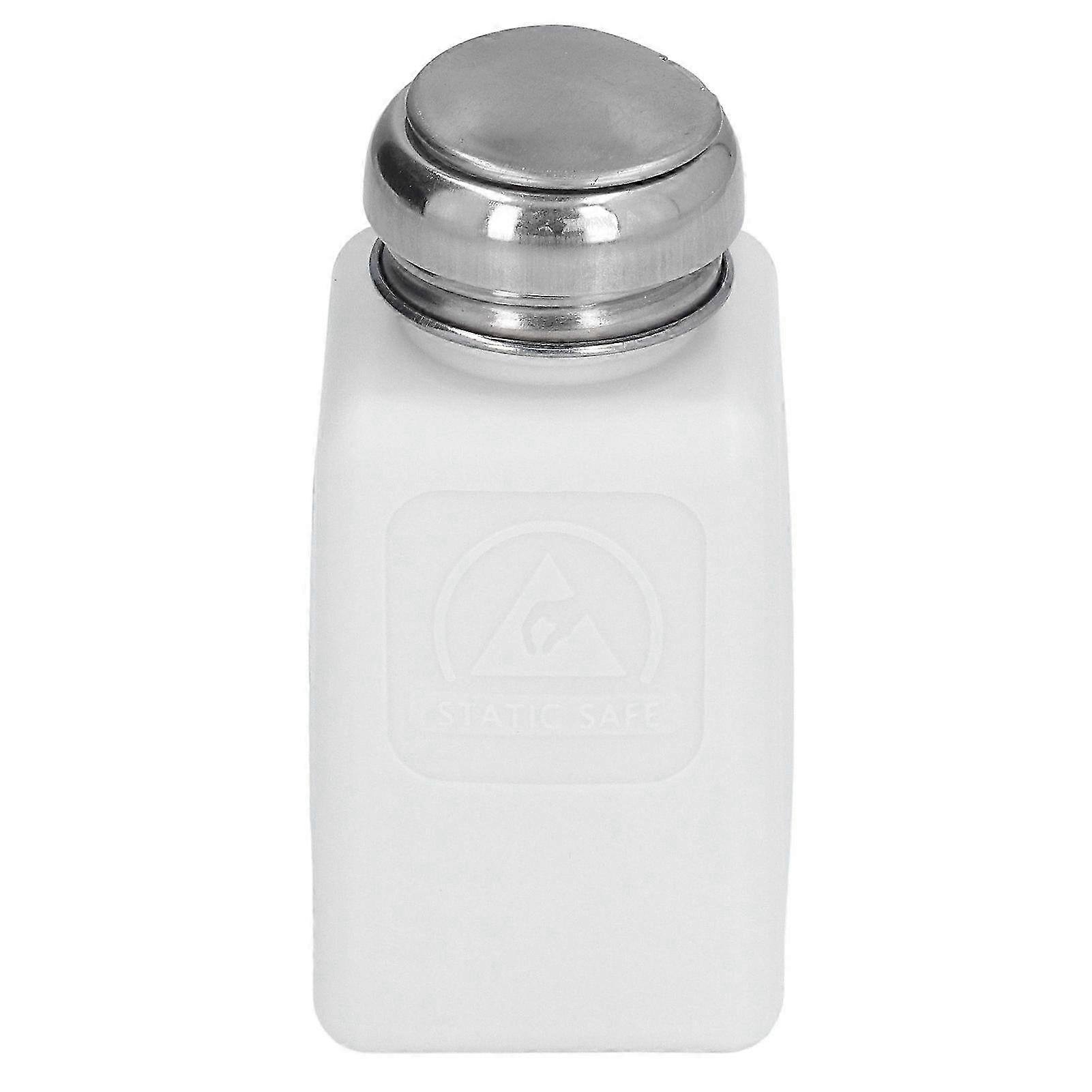 200ML Distributeur de solvant de type presse ESD Safe Anti Static Square Bottle avec couvercle en acier inoxydable blanc
