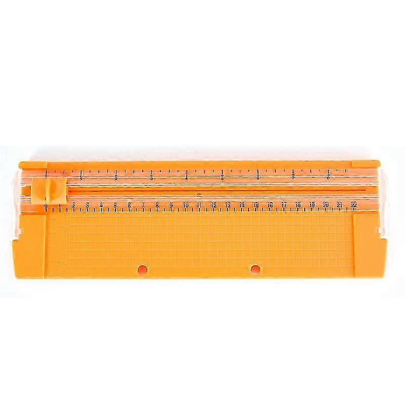 A4 Paper Cutter Accurate Scale Portable Orange Small Paper Cutter with Movable Guide for School Office Orange