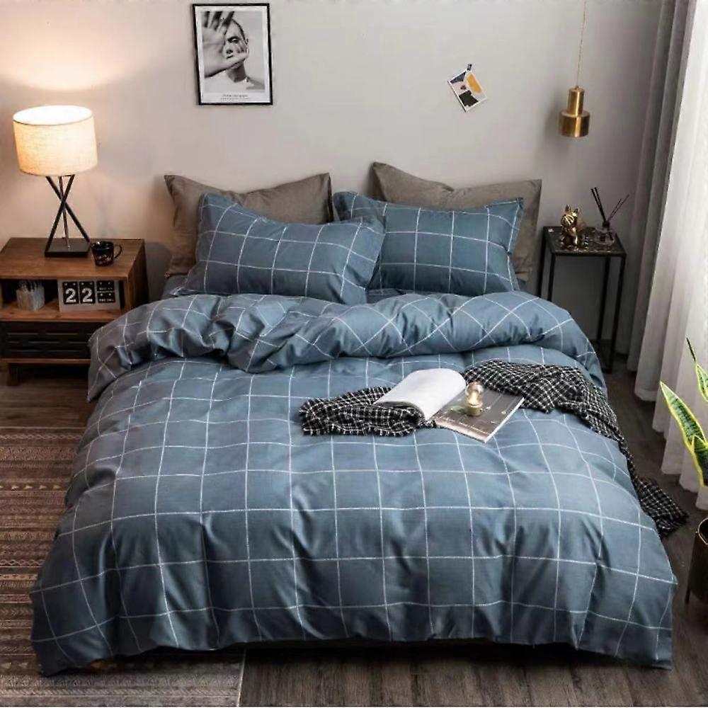 Cotton Bed Linen, Gray Stripes