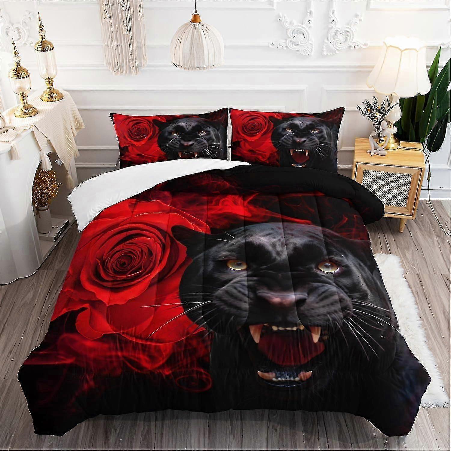 b573 Lençóis Rosa Vermelha & & Conjunto de Cama de 3 Peças 1 Capa de Colcha e 2 Fronhas Lençóis gb573