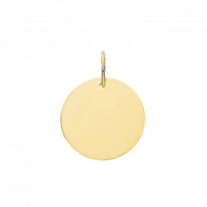 9ct Yellow Gold Round Plain Medium Pendant PN1198