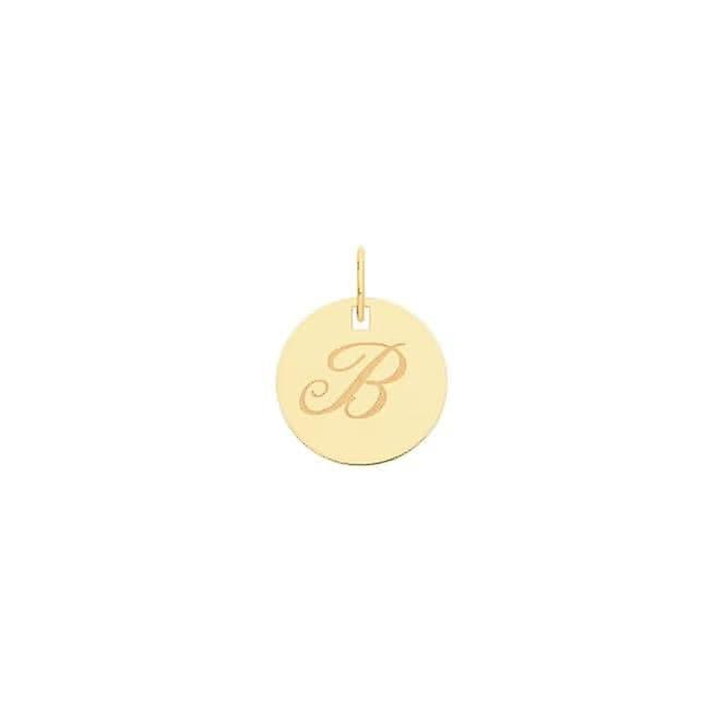 9ct Yellow Gold Round Initial Pendant PN923/B
