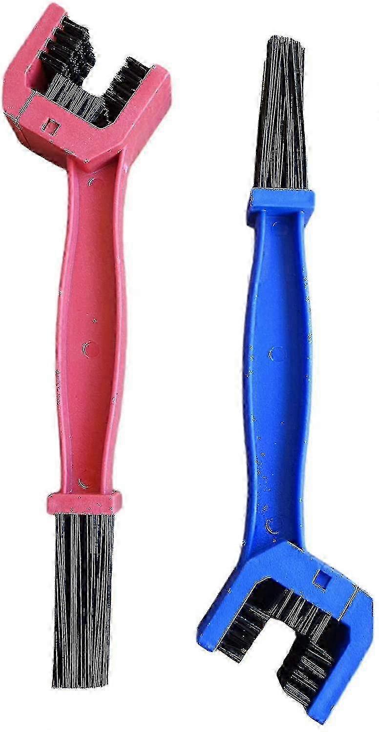 2 Pcs Three-Sided Chain Cleaning Brush for Bicycles & Motorcycles