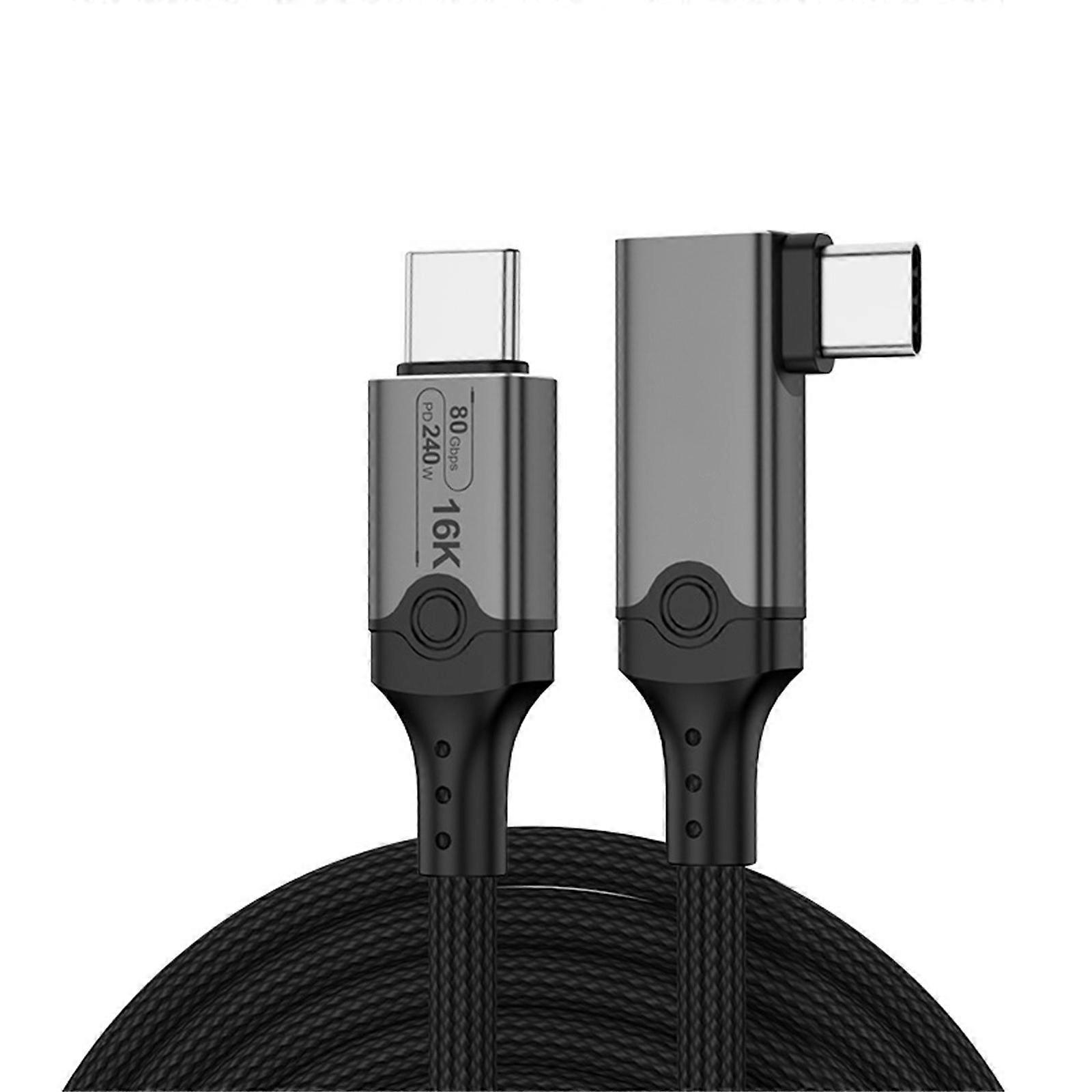 USB5 Cable 240W Fast Charging USB C Cord 80Gbps Data Transfer Supports 16K@30Hz Display Data Cable for Phone