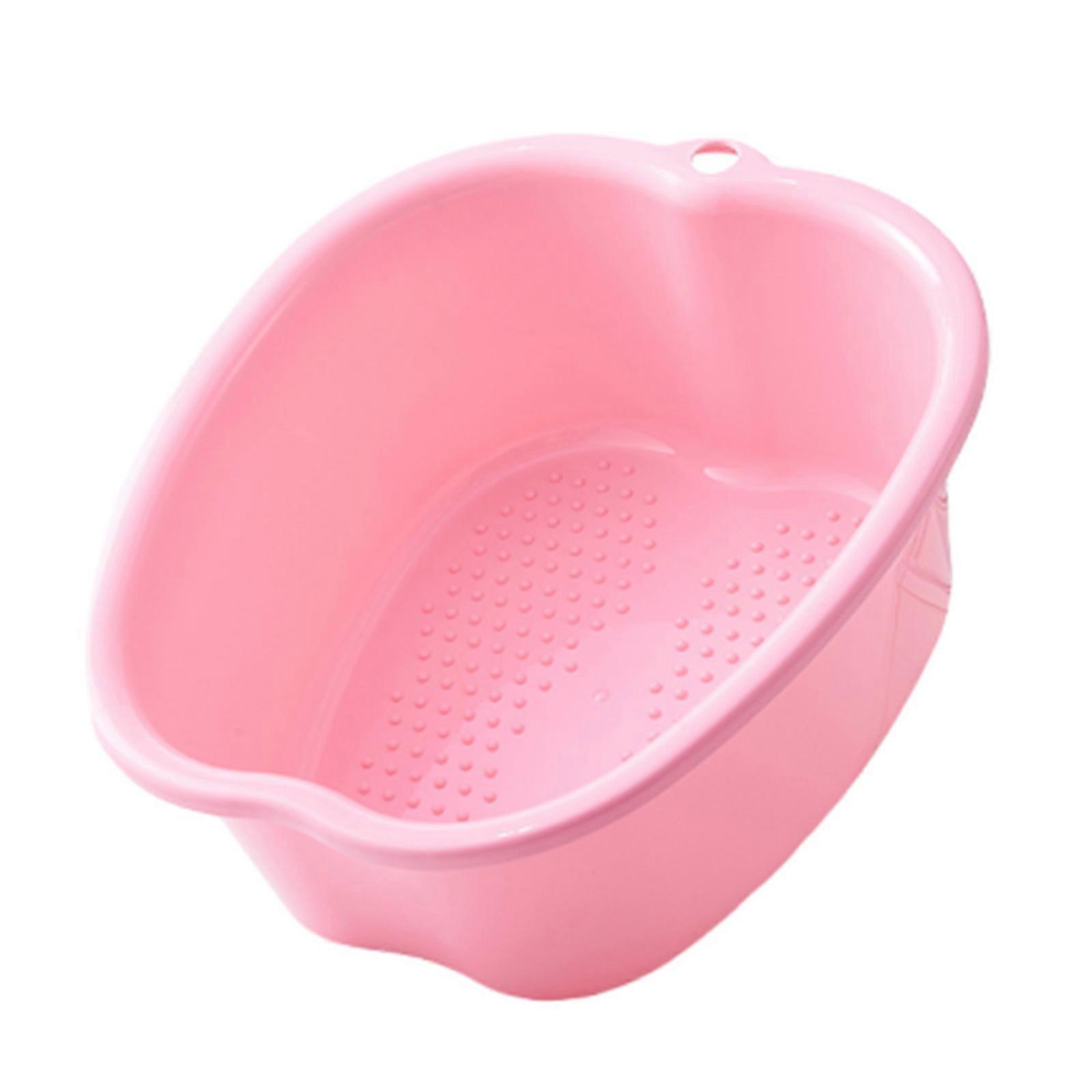 プラスチック大型フットバススパ浴槽洗面器バケツ足を浸すためのデトックスペディキュアマッサージポータブル3色ピンク
