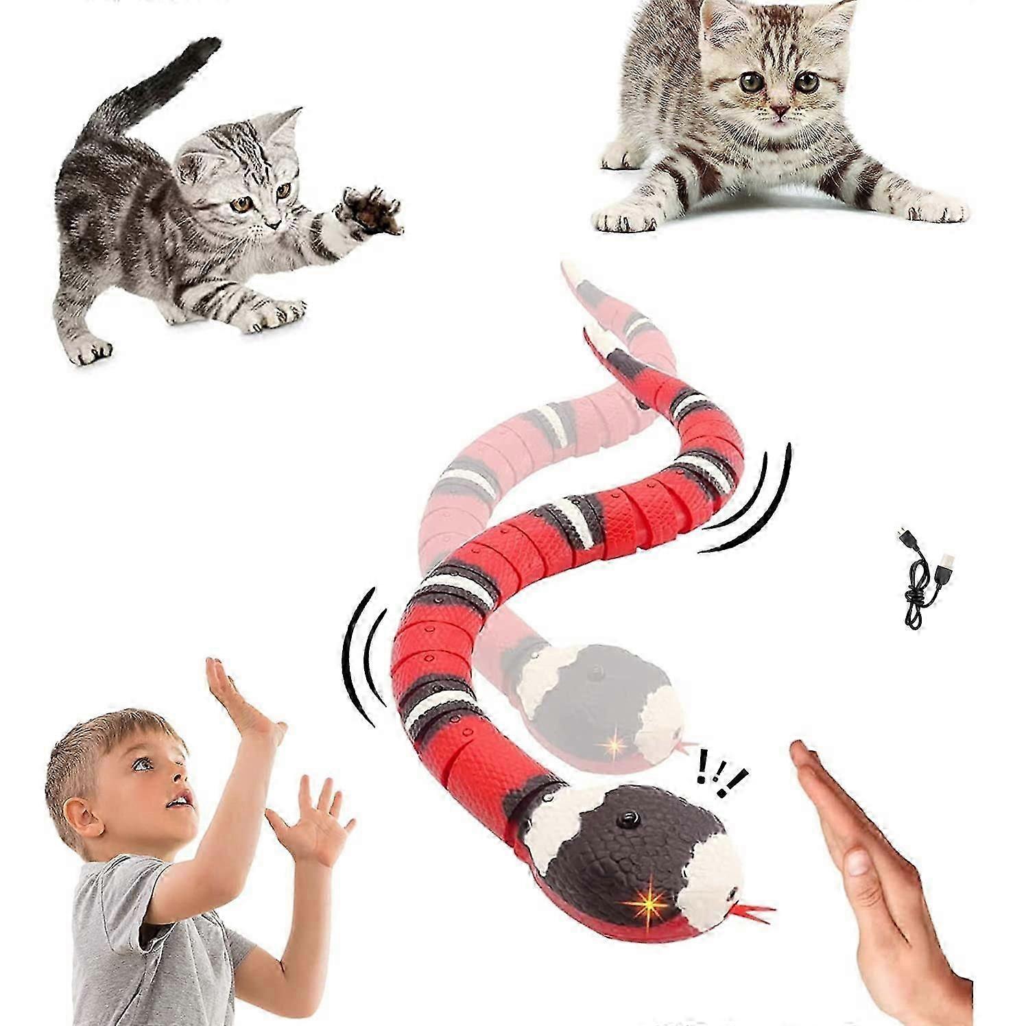 Smart Sensing Snake Toy, Interactive Toys USB Rechargeable Realistic Simulation Electric Snake Toy