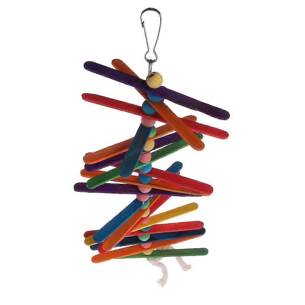 Bird Chew Toys Wooden Popsicle for Chewing Teeth Grinding Multicolored Popsicle