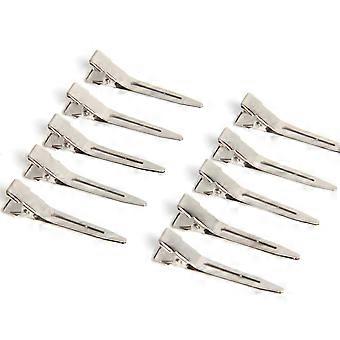 Profesjonell bruk enkeltstift krølleklemmer, glatt overflate metall alligator hårnåler for pin curls, stor mengde hårforlengelse tilbehør