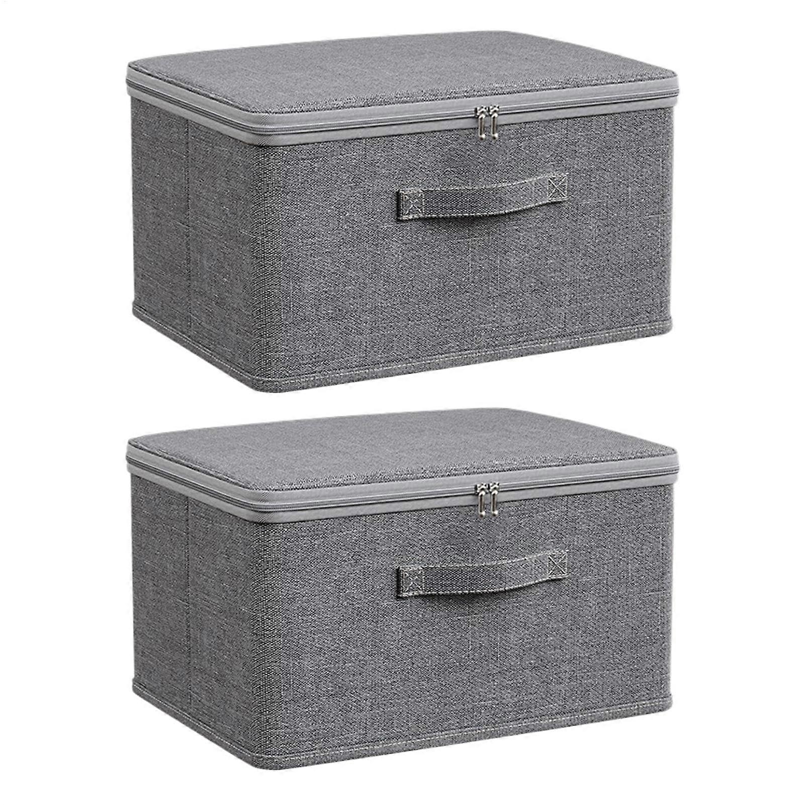 2 Fabric Storage Cubes Lockable Fabric Box Storage for Home Large Size