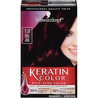 Schwarzkopf Keratin Color Permanent Hair Color Cream, 1.8 Ruby Noir