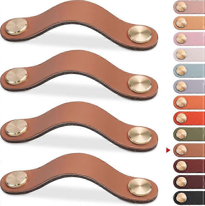 JiaWei 4pcs poignée de meuble en cuir, poignée de porte d’armoire, poignée en cuir, poignée de tiroir, poignée de meuble vintage pour armoires, commode, cuisine, chauve-souris CKL