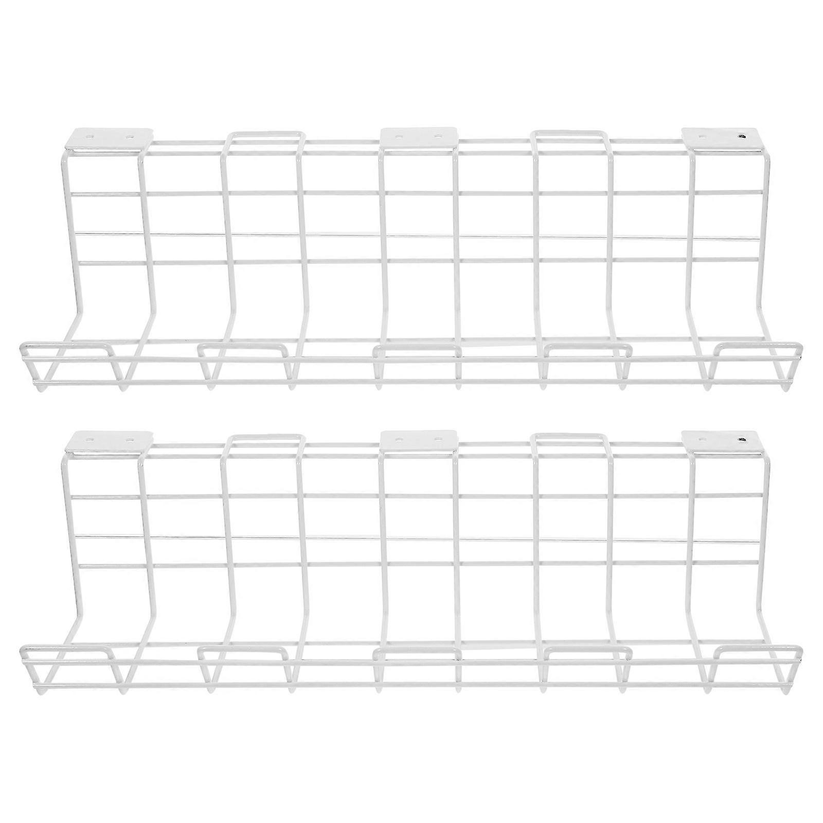 2Pcs Under Table Cable Management Racks Wire Frames Cable Storage Stands for Home