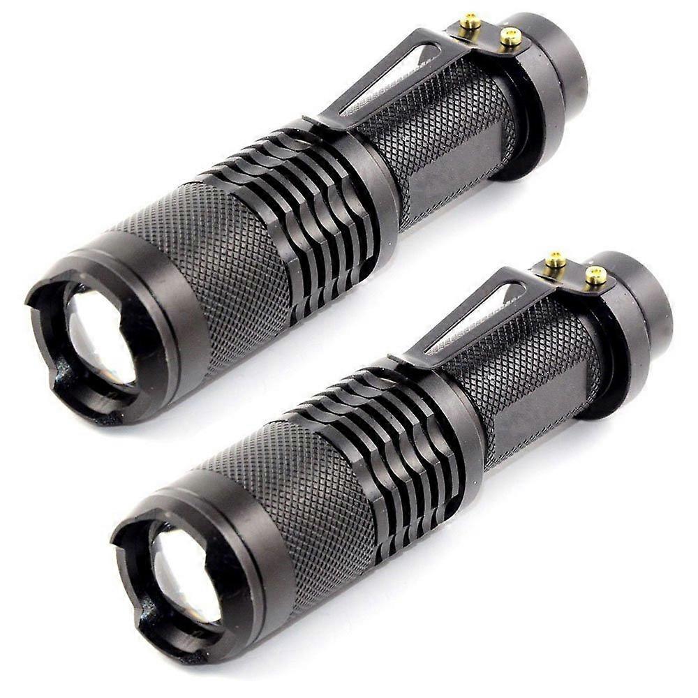 BESTSUN 2 Pack SK98 LED Tactical Flashlight 5 Mode Zoomable Mini Flashgliht 2500 High Lumen