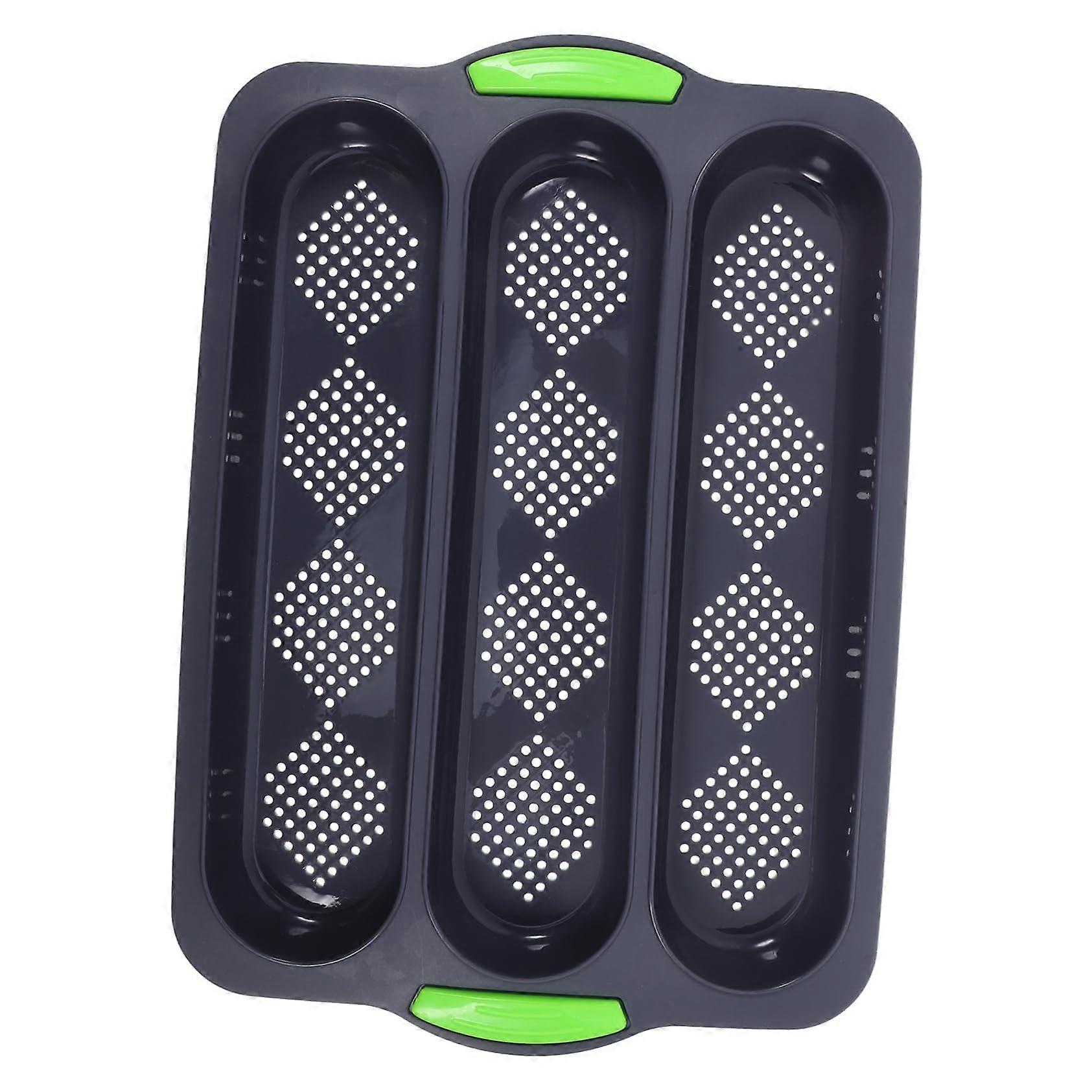 Silicone French Bread Pan 3 Wave Design Heat-Resistant Odorless Easy Demolding 12-Inch Size Non-Stick Baking Mold