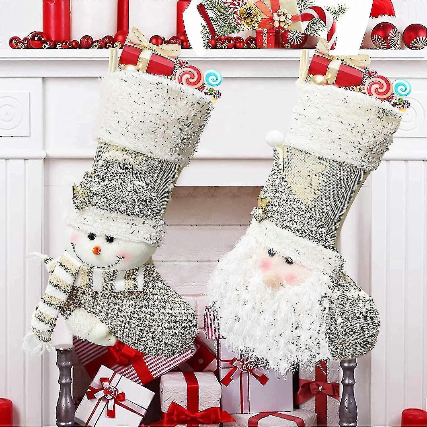 2-osainen sarja lumiukko joulusukkasukkaa, karkkipussi