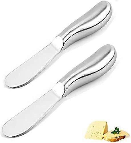 2 Piece Butter Knife,Cheese and Butter Spreader,Stainless Steel Sandwich Spreader Set with Ergonomic Mirror Polished Handle,Great for Home Kitchen-Sil